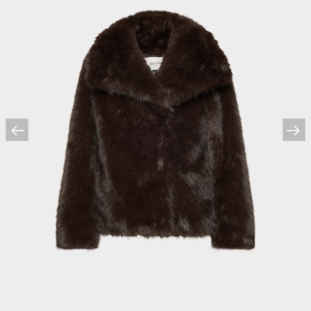 Aritzia Ten St. Moritz Coat Arctic Faux Fur in Rich Mocha Brown NWOT small